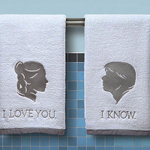 NWOT Star Wars Hand Towels by Think Geek - White + Silver - Picture 6 of 7